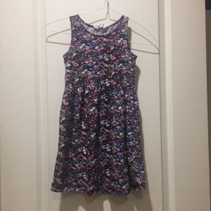 H&M girls floral flowers sleeveless dress pleated waist size 6-8Y